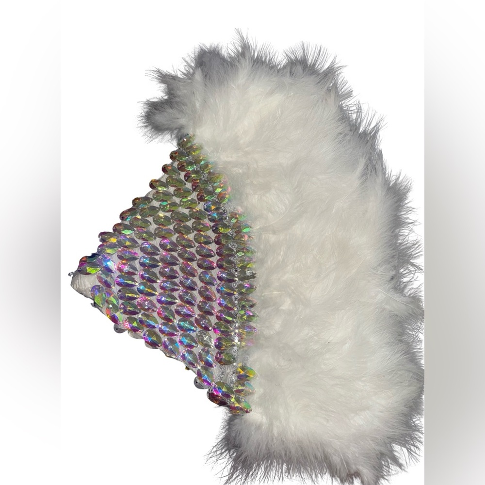 Handmade African Handheld
Feather Fan: Wedding/Dance/Performance/Home Decor
